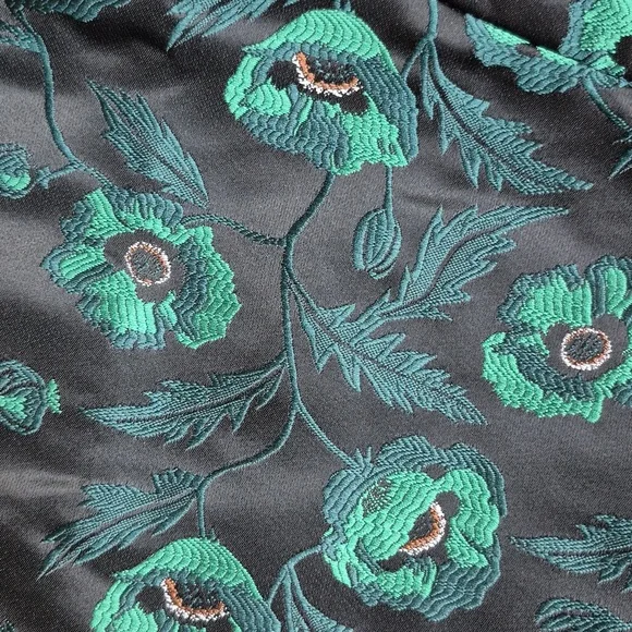 J. Crew Emmie Poppy A-line Black & Green Lined Skirt Size 4, New With Tags - Picture 14 of 16